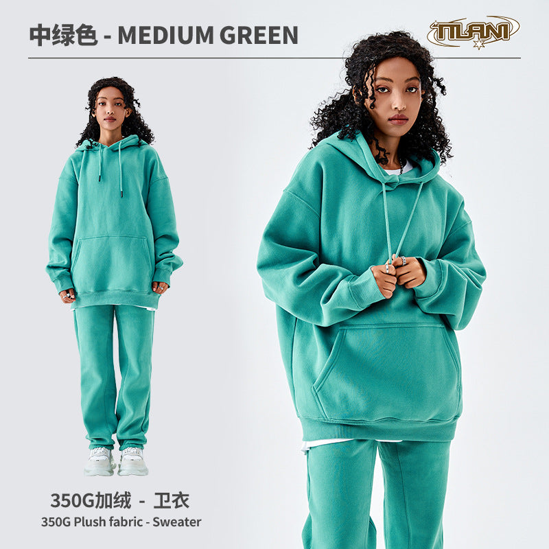 Ensemble Jogging Polaire Homme Femme – Sweat Capuche 350g, Couleur Unie, Chaud