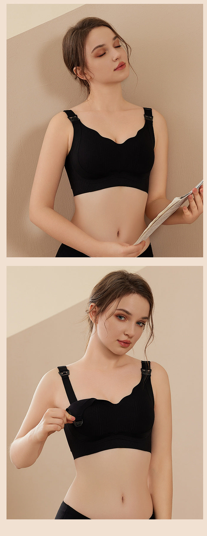 Pregnant Women's Breastfeeding Underwear Gather-up Anti-sagging Pregnancy Lactation Period Non-rims Gathering Para-lactation Postpartum Feeding Bra Thin