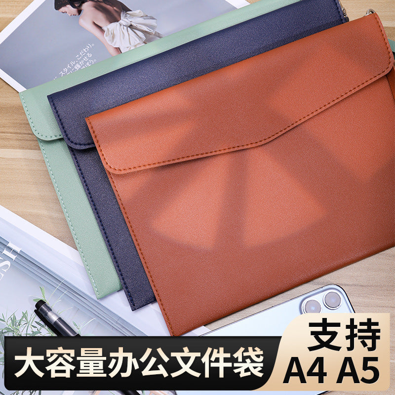 A4 leather file bag with portable A5 briefcase file bag advertising file bag custom contract bag printable logo
