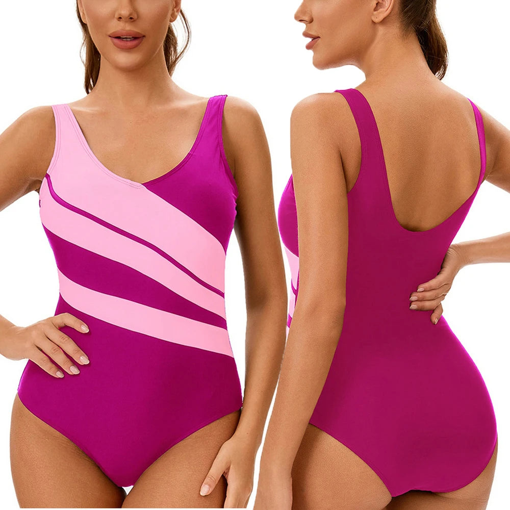 25 Color-Riseado Sport One-piece Swimwear Women 1 Pieces Swimming Surf Ladies Indoor Korean Swimsuit Plus Size Pool Bath Suit