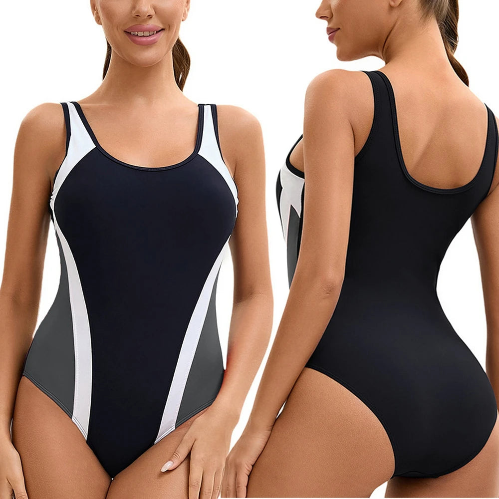 25 Color-Riseado Sport One-piece Swimwear Women 1 Pieces Swimming Surf Ladies Indoor Korean Swimsuit Plus Size Pool Bath Suit
