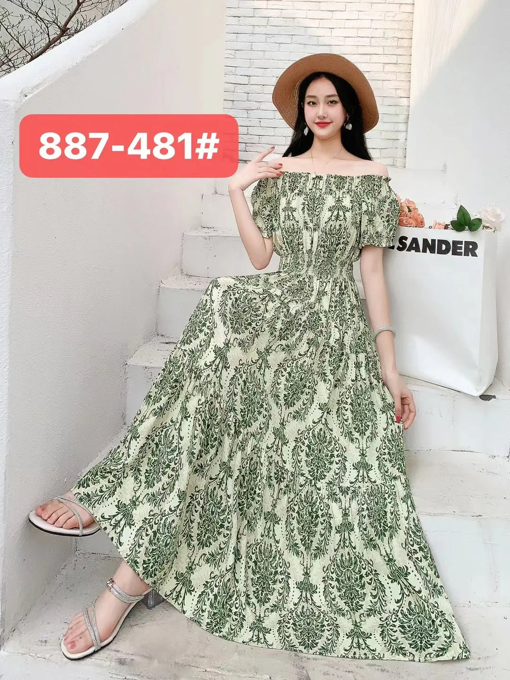 Sexy Slash Neck Long Dress Women Summer Indian Clothes Bohemian Cotton Print Floral Boho Korean Fashion Style Casual Big Skirt