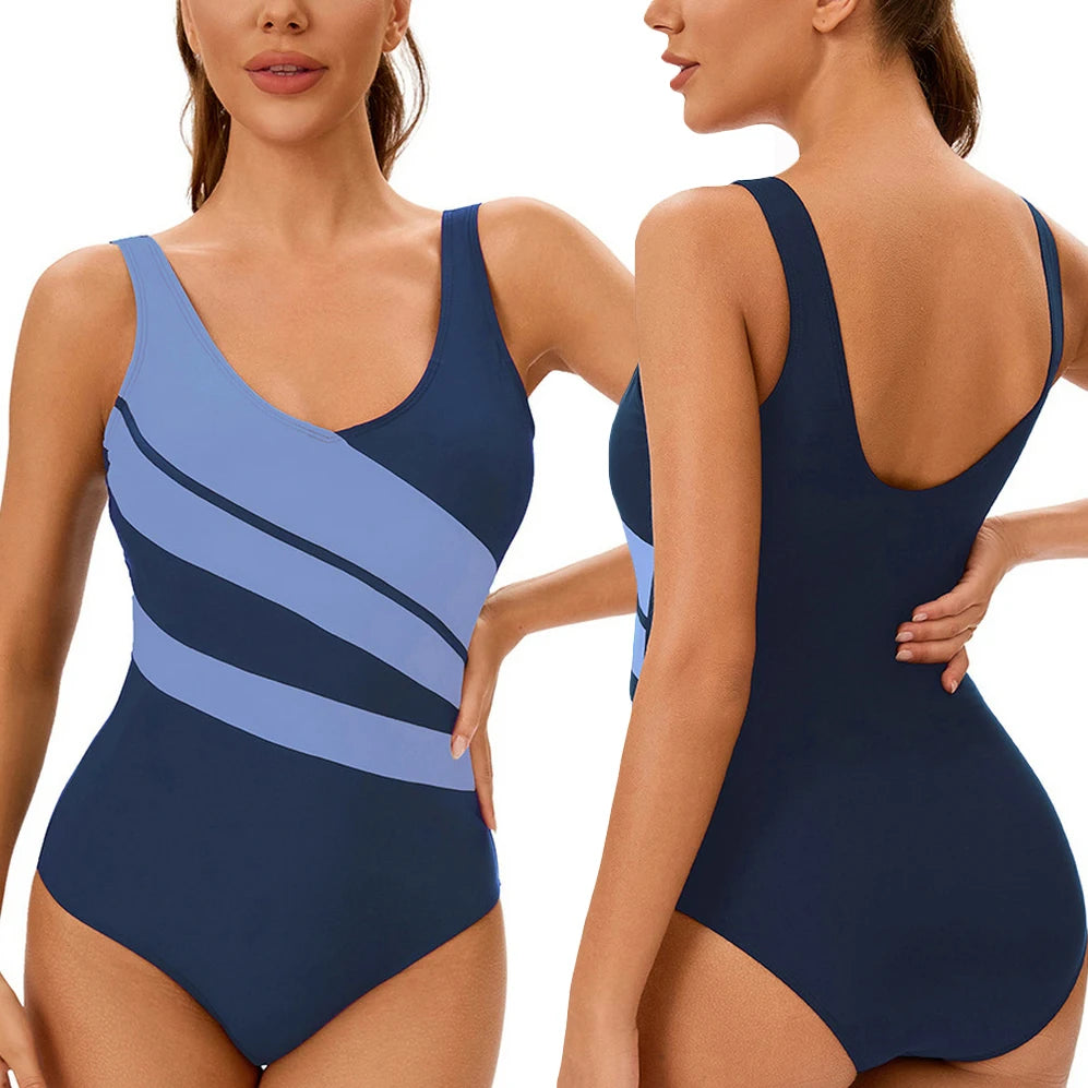 25 Color-Riseado Sport One-piece Swimwear Women 1 Pieces Swimming Surf Ladies Indoor Korean Swimsuit Plus Size Pool Bath Suit