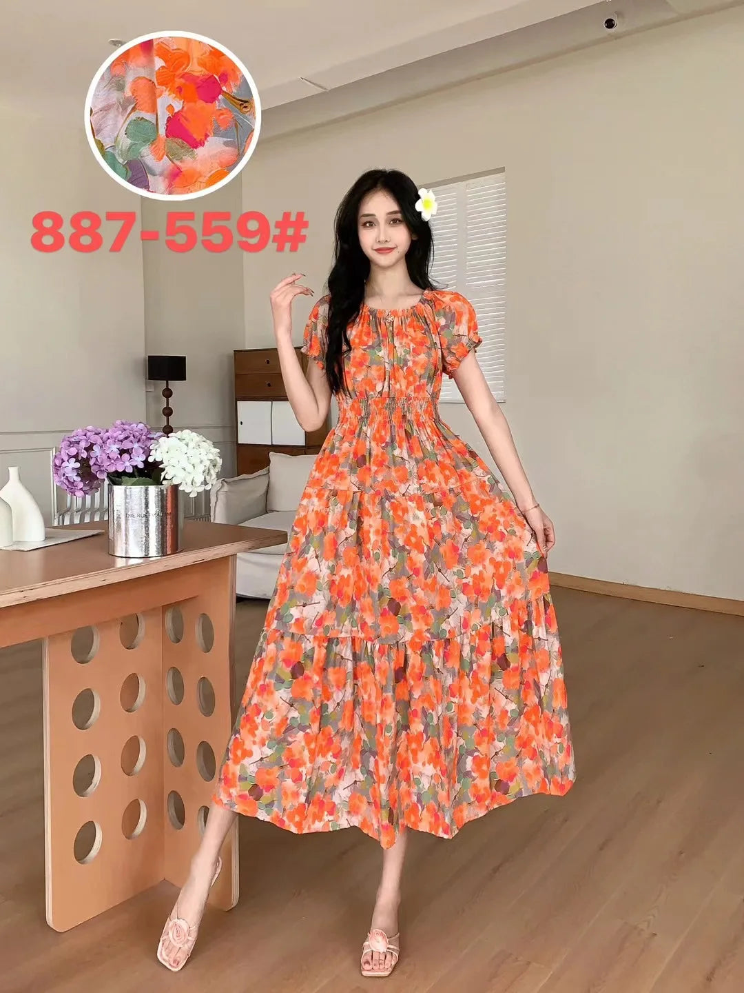 Sexy Slash Neck Long Dress Women Summer Indian Clothes Bohemian Cotton Print Floral Boho Korean Fashion Style Casual Big Skirt