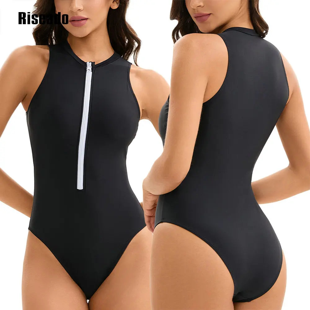 Maillot de Bain Une Pièce Femme Sport Dos Nageur – 25 Couleurs, Grande Taille